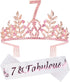 7th Birthday Gifts for Girls,7th Birthday Tiara and Sash,7 Fabulous Sash and Crystal Tiara,7th Birthday Decorations for Girls,7th Birthday Party Supplies,Happy 7th Birthday,7th Birthday Crown
