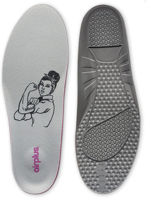 Airplus Ultra Work Memory Plus Shoe Insoles for Long Lasting Comfort, Womens, Size 5-11