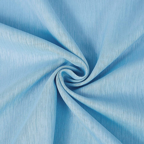 FMFUNCTEX Sky-Blue Sheer Curtains for Living Room 96 inches Long Linen Textured Light Filtering Window Draperies with Rod Pocket Voile Panels for Bedroom 2 Pack, Rod Pocket 52" w