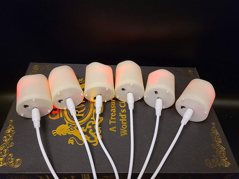 LED Tea Lights Rechargeable Candles with USB Charging Cable, 6 PCS Votive Tea Light with Remote, Flameless Flickering Warm White Tealights Candle for Halloween, Pumpkin Light, Christmas Decorations