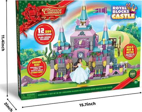 JOYIN 2021 Christmas Advent Calendar 12 Days Countdown Girls Calendar with Princess Castle Building Blocks Toys for Kids Girls STEM Building Toys