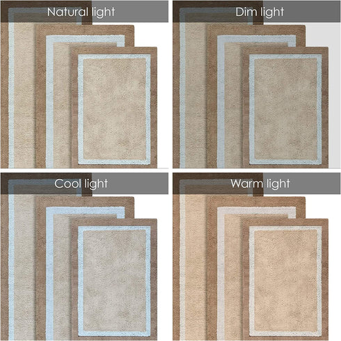 Madison Park Amherst Bathroom Rugs Room D©cor 100% Cotton Tufted Ultra Soft Non-Slip, Absorbent Quick Dry Bathtub Mats, 20x30, Brown/Blue