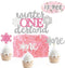 Glitter Winter Onederland Birthday Cake Topper( set of 1 ) and Snowflakes One Winter Wonderland Cupcake Toppers ( set of 12 ) Winter First Birthday Party Decorations Baby Girls 1st Birthday