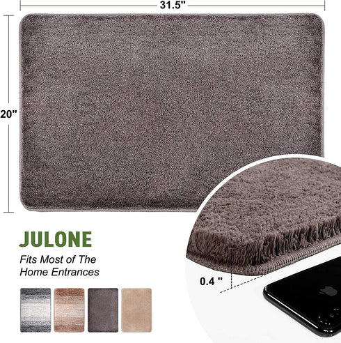 J JULONE Indoor Doormat Front Door Mat Non Slip Rubber Backing Absorbent Mud and Snow Magic Inside Dirts Trapper Mats Entrance Rug Machine Washable (20 inchx31.5 inch, Coffee)