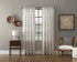 Archaeo Fragmented Geometric Embroidery Mid-Century Modern Natural Blend Curtain, 50 in x 84 in Panel, Gray/Linen