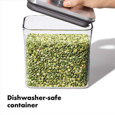 OXO Steel POP Container Short Rectangle- 1.7 Qt for Brown Sugar, Dried Beans and More