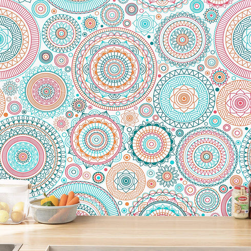 Fun Peel and Stick Wallpaper Cute Contact Paper Colorful Wallpaper Kitchen Contact Paper Decorative Self-Adhesive Wallpaper Removable Waterproof Easy to Clean Wall Covering Vinyl Rolls 17.7''x118''