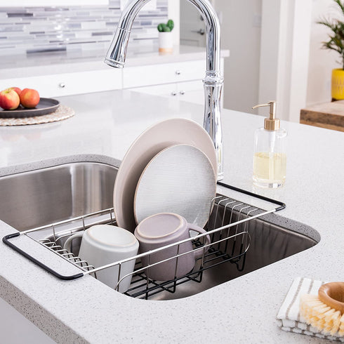 Better Houseware Over Sink Dish Drainer Drying Rack, Stainless Steel, 19.25 x 8.25 x 4.5