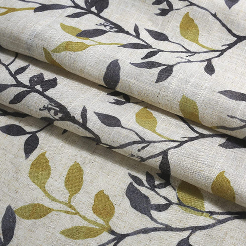 Inselnwald Tree Leaves Linen Kitchen Valance, Small Window Curtain Valance for Bathroom Dining Room Living Room Bedroom Rod Pocket 54 by 18 Inches Mustard Yellow