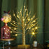 Brightdeco Lighted Gold Glitter Birch Tree 18" H 36 LED Artificial Bonsai Lamp Money Tree for Indoor Use Great Décor for Home Bedroom Halloween Thanksgiving Christmas Easter Wedding Party Warm White