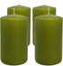 Hyoola Olive Green Pillar Candles 2x4 Inch - 4 Pack Unscented Pillar Candles Bulk - European Made