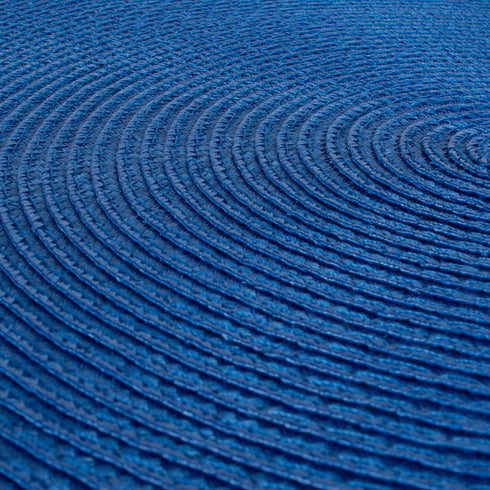 DII Classic Woven Tabletop Collection, Indoor/Outdoor Placemat Set, Round, 15" Diameter, Nautical Blue, 6 Piece