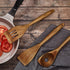 5 Piece Natural Acacia Hard Wood Kitchen Cooking Utensils, Silicone Spoon and Spatula, Slotted Turner, Flat Turner, Corner Spoon €¦
