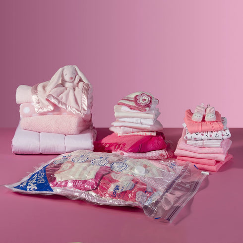 Ziploc Space Clothes Vacuum Sealer Storage Home and Closet Organization, M/L/XL, 3 Bags Total, Clear, 3 Count