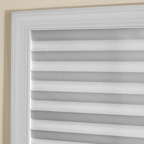 Achim Home Furnishings 123CO36W24 Cordless 1 2 3 shade Vinyl Room Darkening Pleated Window Shade, 36" x 75", White