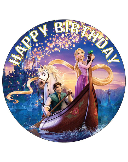 7.5 Inch Edible Cake Toppers Happy Choices (Tangled Rapunzel)