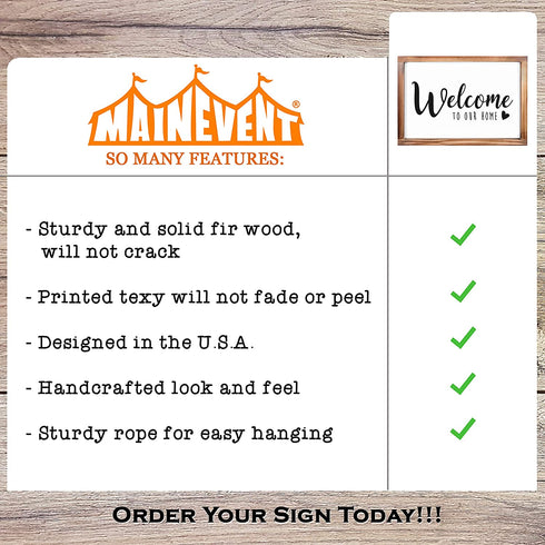 Welcome to Our Home Sign -Rustic Farmhouse Decor for the Home Sign - Wall Decorations for Living Room, Modern Farmhouse Wall Decor, Rustic Wall Hanging Welcome Sign with Solid Wood Frame -11x16 inches