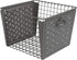 Spectrum Diversified Macklin, Stamped Steel & Wire Basket for Closet & Cubby Storage Vintage-Inspired Design with Customizable Label Plate, Large, Gray