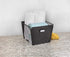 Spectrum Diversified Macklin, Stamped Steel & Wire Basket for Closet & Cubby Storage Vintage-Inspired Design with Customizable Label Plate, Large, Gray