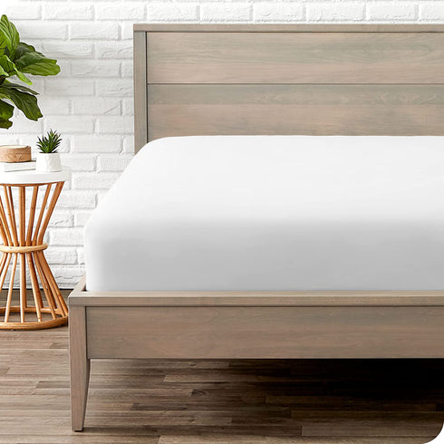 Bare Home Fitted Bottom Sheet California King - Premium 1800 Microfiber - Ultra-Soft Wrinkle Free - Deep Pocket - Cal King Fitted Sheet (California King, White)