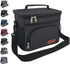 Insulated Lunch Bag for Women/Men - Reusable Lunch Box for Office Picnic Hiking Beach - Leakproof 12-Can Coke Cooler Tote Bag Organizer with Adjustable Shoulder Strap for Adults - Black