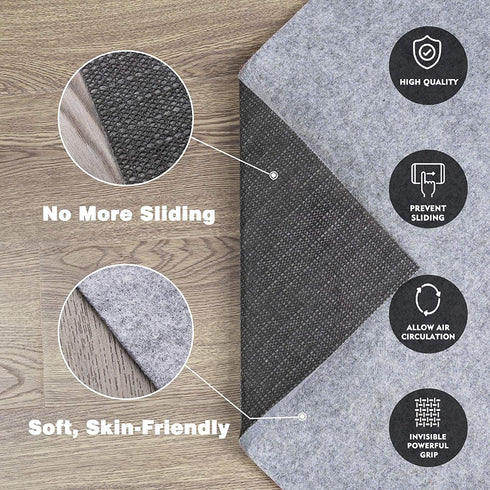 Non Slip Pad Rug Grippers - 2×3, 1/4" Thick?Double Layers Cushioning Felt Carpet Pads for Area Rugs on Hardwood Floors,Add Comfort and Safty for Tile or All Floors