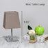 Simple Designs LT2062-GRY Mini Chrome Squared Empire Fabric Shade Table Lamp, Gray