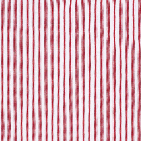 Cackleberry Home Red and White Ticking Stripe Valance Curtain Woven Cotton Lined 54 Inches W x 17 Inches L