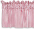 Cackleberry Home Red and White Ticking Stripe Valance Curtain Woven Cotton Lined 54 Inches W x 17 Inches L