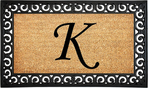 Calloway Mills 104131830 Gabriel Monogram Doormat, 18" x 30" (Letter K)