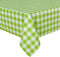 sancua Checkered Vinyl Rectangle Tablecloth, 60 x 102 Inch, 100% Waterproof Oil Proof Spill Proof PVC Table Cloth, Wipe Clean Table Cover for Dining Table, Buffet Parties, Apple Green and White