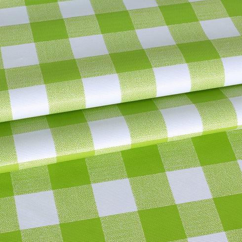 sancua Checkered Vinyl Rectangle Tablecloth, 60 x 102 Inch, 100% Waterproof Oil Proof Spill Proof PVC Table Cloth, Wipe Clean Table Cover for Dining Table, Buffet Parties, Apple Green and White