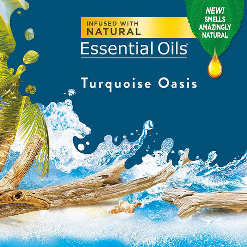 Air Wick Plug in Scented Oil 5 Refills, Driftwood & Sea Spray (Turquoise Oasis Juice), (5x0.67oz), Essential Oils, Air Freshener