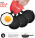 Modern Innovations Mini Cast Iron Skillet with Silicone Mitt (4 Count) - 3.5 Inch Mini Cast Iron Skillet - Pre Seasoned Small Cast Iron Skillet Set - Mini Cast Iron Skillets for Baked Cookie/Brownie