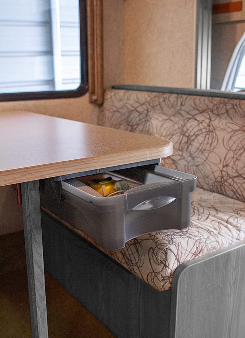 Camco 43450 Pop-A-Drawer, RV Under Cabinet Drawer - The Perfect Solution for Additional Storage in Your RV - Mounting Brackets and Hardware Included
