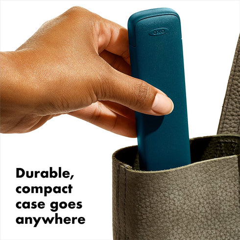 OXO Good Grips Stainless Steel 6 Piece Reusable Straw Set with Case - Green