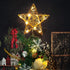 LAWOHO Christmas Tree Topper Star Rustic Rattan Natural Star Treetop 10 inch Christmas Tree and Holiday Seasonal Decoration Fit for General Size Christmas Tree