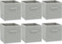 6 Pack - SimpleHouseware Foldable Cube Storage Bin, Grey