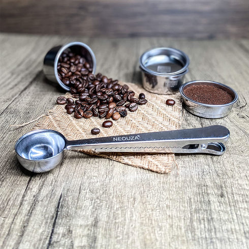 51mm Stainless Steel Filter Basket 1/2/4 Cup for Espresso Bottomless Portafilter,compatible with Delonghi,Breville 51mm Coffee Machine.Gift: Blind Filter and Scoop Clip.