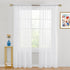 Saixi Elegant White Sheer Voile Curtains 96 Inches Long Sheer Curtains for Spring Living Room - Basic Rod Pocket Soft and Room Decorative for Living Room Bedroom(White, W52 x L96-Inch, 2 Panels)