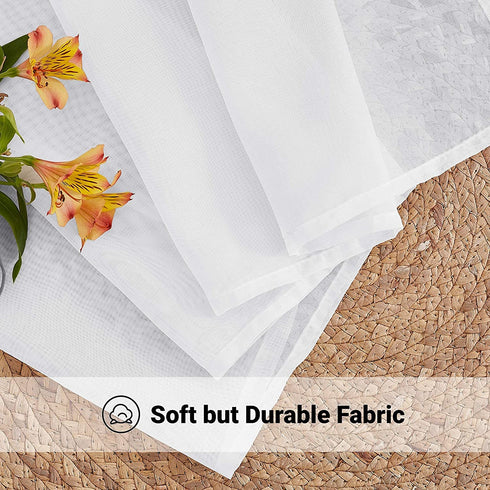 Saixi Elegant White Sheer Voile Curtains 96 Inches Long Sheer Curtains for Spring Living Room - Basic Rod Pocket Soft and Room Decorative for Living Room Bedroom(White, W52 x L96-Inch, 2 Panels)