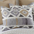 Levtex Santa Fe Home - Santa Fe Quilted Standard Sham (26x20in.) - Ikat Pattern - Soft Grey, Cream, and Tan - Reversible
