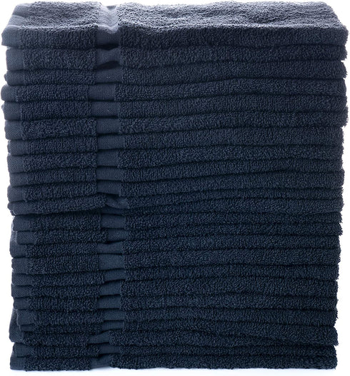 Simpli-Magic 79178 Cotton Hand Towels, 16"x27", 12 Pack, Black, Not Bleach Proof 12 Count
