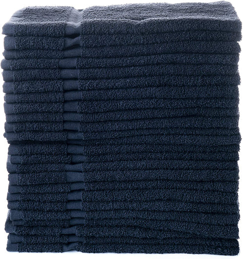 Simpli-Magic 79178 Cotton Hand Towels, 16"x27", 12 Pack, Black, Not Bleach Proof 12 Count