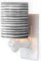Happy Wax Outlet Wax Melt Warmer for Scented Wax Melts, Cubes, & Tarts - Ceramic Wax Melter with Patent Pending No Mess Silicone Top (Outlet Warmer, Gray Stripe)