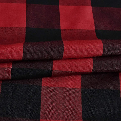 SeeGlee Red and Black Plaid Thermal Insulated Energy Saving Curtain Tiers for Loft -Rustic Farmhouse Living Buffalo Check Cottage Short Curtain Valances(29 W x 36 Inches Long,2 Panels)