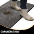 ITSOFT Non-Slip Polyester Dirt Trapper Door Mat Indoor Outdoor Entrance Rug for Front Door Super Absorbent, Machine Washable, 35 x 24 Inches Black & White