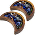 2 Pieces Moon Tray Crystal Holder for Stones Crescent Moon Tray Crystal Display Tray Decorative Wooden Moon Tray Wooden Crystal Organizer Walnut for Jewelry Essential Oil Crystal and Stone