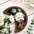 2 Pieces Moon Tray Crystal Holder for Stones Crescent Moon Tray Crystal Display Tray Decorative Wooden Moon Tray Wooden Crystal Organizer Walnut for Jewelry Essential Oil Crystal and Stone