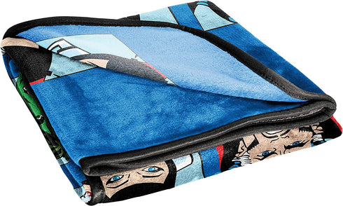 Marvel Comics Avengers Throw Blanket - Measures 46 x 60 inches, Kids Bedding Features Captain America, Black Panther, & Doctor Strange - Fade Resistant Super Soft Fleece (Official Marvel Product)